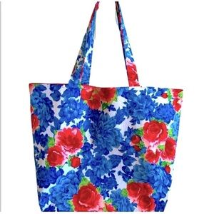 Handmade Colorful Floral Fabric Cotton Tote Bag All Purpose Carry Shoulder Purse